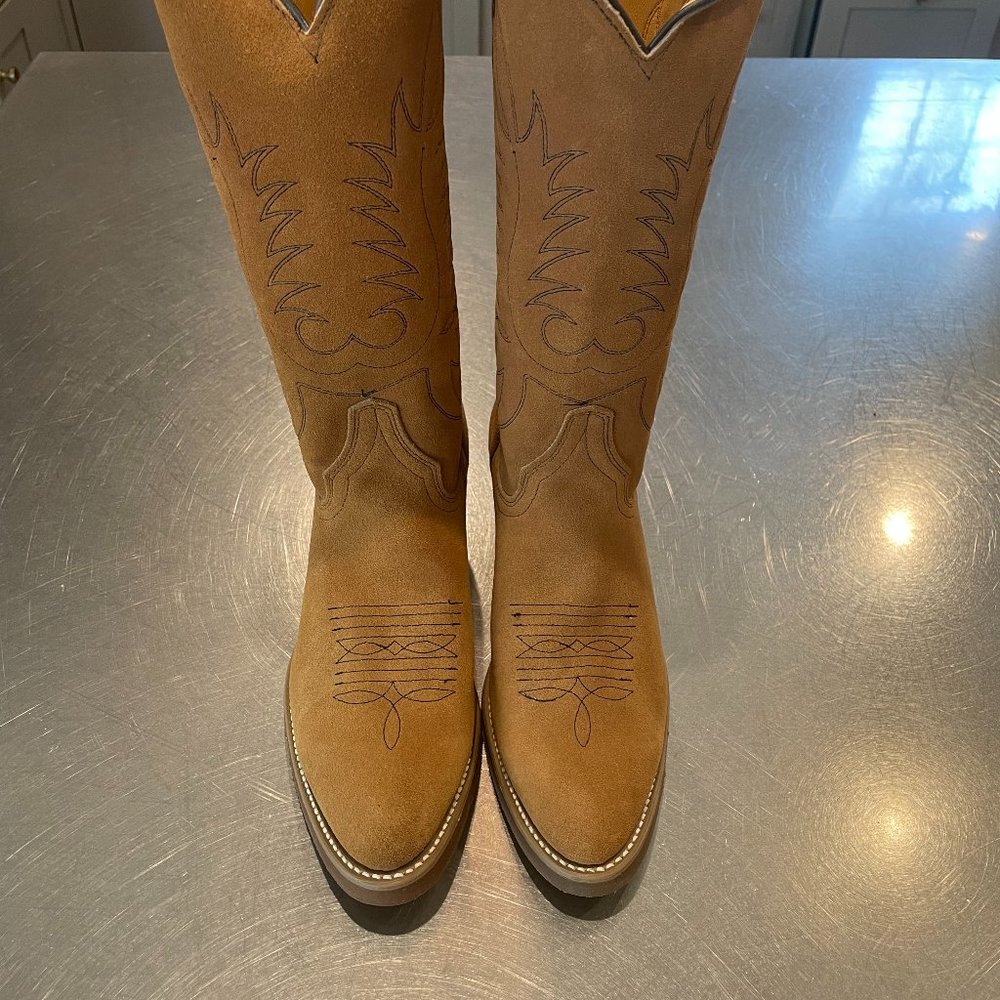 Sheplers Natural Roughout Boots 7 1/2 D